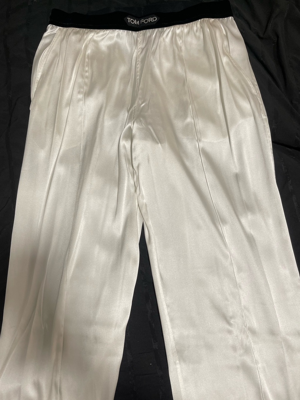 Tom Ford Black Velvet Trim with Ivory Satin Panel
